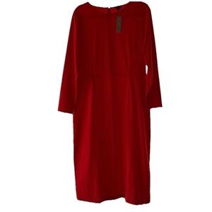 J. Crew Vibrant Red Long Sleeve Dress